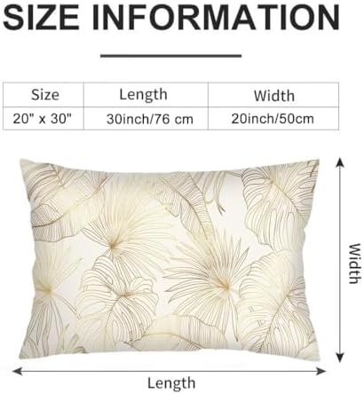 DINJUNA Plant Leave Pattern Pillow Cover Set of 2 Queen Size