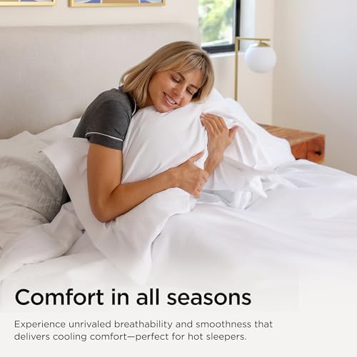 Threadmill White Duvet Cover King Size Set with Pillow Shams
