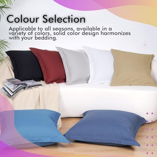 THREADZEN 26x26 Euro Pillow Shams Set of 2 Black