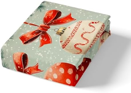 Homewish Merry Christmas Twin Sheet Set with Pillowcase