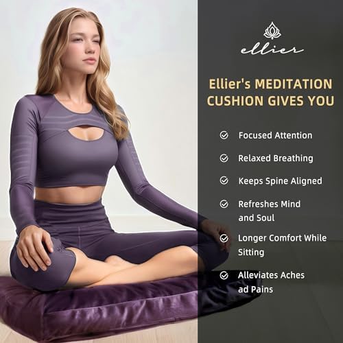 Ellier Zafu Zabuton Cushion Set - Purple