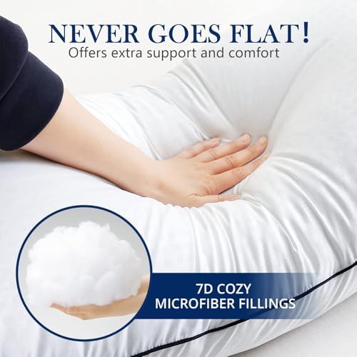 HYMOKEGE Body Pillow for Adults Fluffy Support 20x54 Light Grey