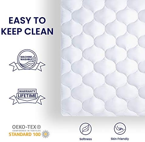 SLEEP ZONE Quilted Fitted Queen Mattress Pad Cover