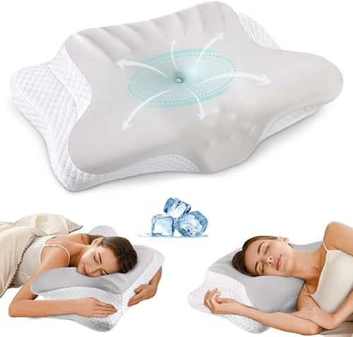 Ylekto Cervical Neck Pillow - Cooling Ergonomic Support for All Sleep Positions