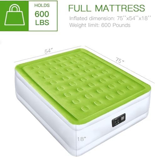 YENING Full Size Air Mattress with Built In Pump