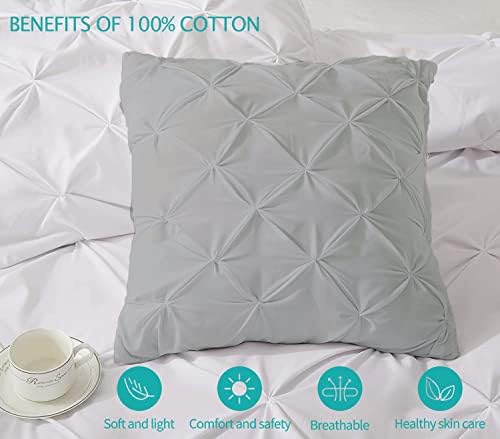Saferay Green Pinch Pleated Pillow Shams Set of 2