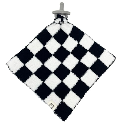 Checkered Baby Lovey Pacifier Holder 10x10