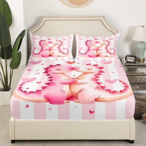 Castle Fairy Pink Dinosaur Sheet Set Kawaii Kids Bedding
