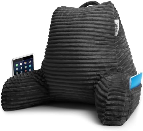 Nestl Reading Pillow with Shredded Memory Foam Dark Grey