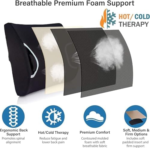Vaunn Medical Lumbar Support Pillow with Heated Gel