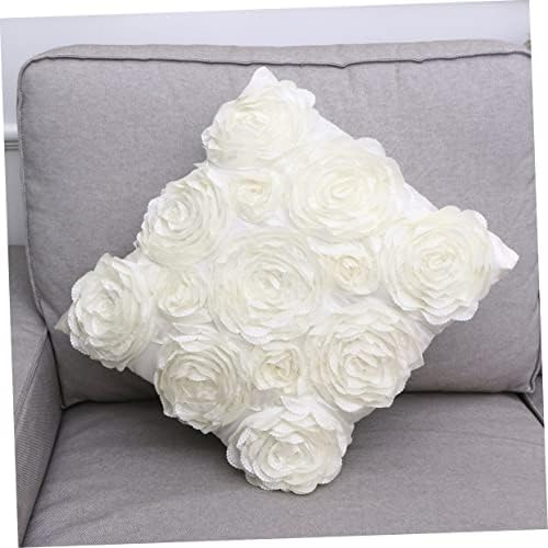 QUMIIRITY 3D Rose Decorative Pillowcase with Invisible Zipper