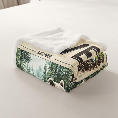 Feelyou Rustic Cabin Fleece Throw Blanket for Bed Sofa