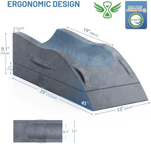 TranquilRelax Adjustable Leg Elevation Pillow with Memory Foam Support