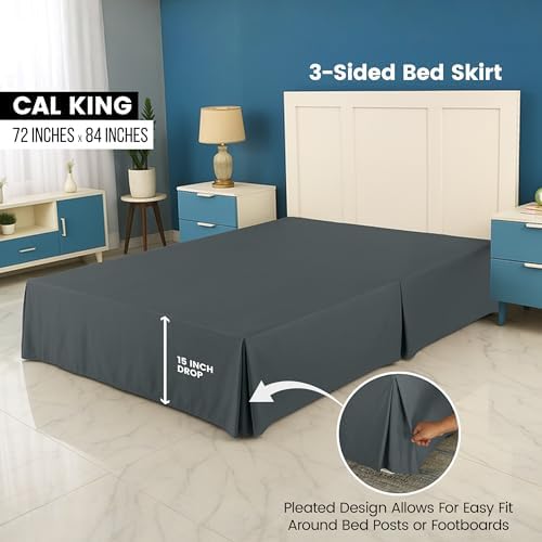 Utopia Bedding California King Bed Skirt - Soft Quadruple Pleated Ruffle