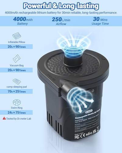 Drmeter Rechargeable Air Pump for Inflatables