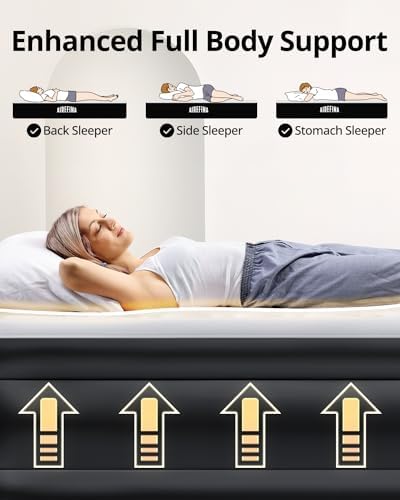 Airefina Queen Air Mattress with Built In Pump and Carrying Bag