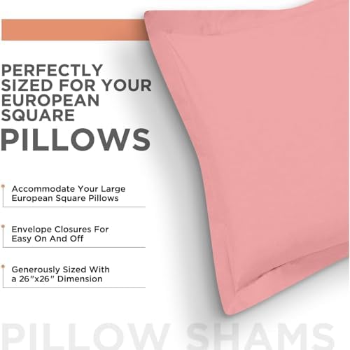 CharlottelyHues Pillow Shams Set of 2 26x26 Mystic Rose