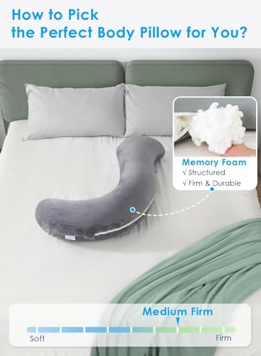 QUEEN ROSE S-shaped Body Pillow with Velvet Case Grey