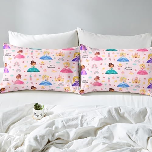 Manfei Princess Fitted Sheet Set with 2 Pillowcases