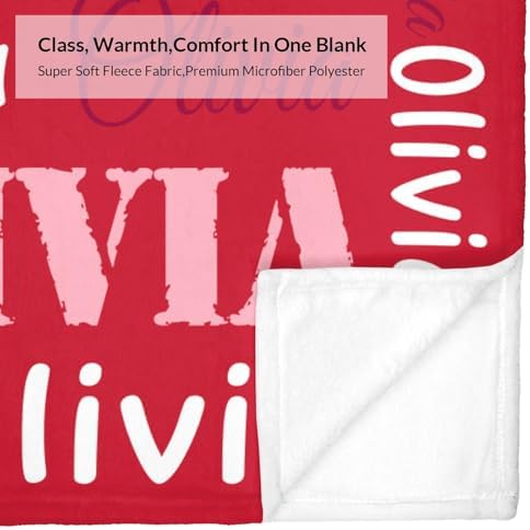 Custom Name Blanket with Personalized Design for Kids and Adults Red