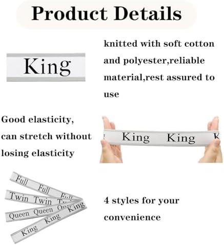 Maletnd 6Pcs Sheet Organizer Bands - Grey King Size