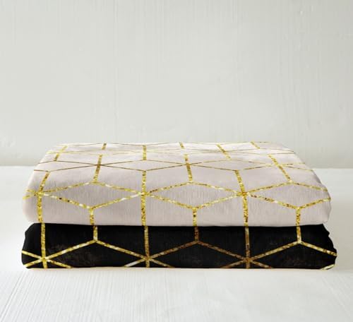 Feelyou Gold Honeycomb Plush Throw Blanket 30x40