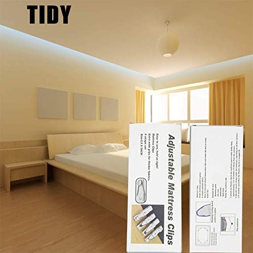 Luckyyao Adjustable Bed Sheet Straps with Elastic Clips and Metal Buckles