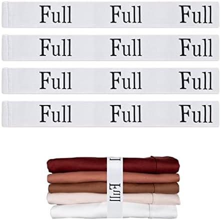 4PCS Bed Sheet Organizer Bands with Labels for Linen Closet Storage