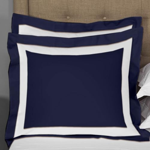 Saferay Green Navy Blue Dual Tone Pillow Shams Set of 2 1