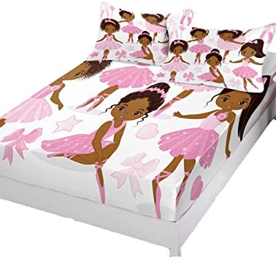 Chees D Zone Twin XL Deep Pocket Fitted Sheet Set with Bows Stars