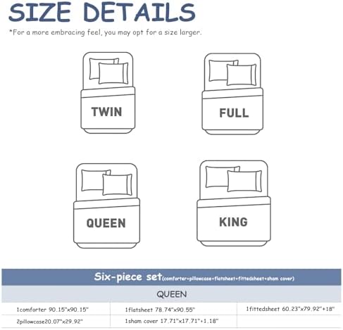 PAJEO Queen Comforter Set 6 Pieces Down Alternative