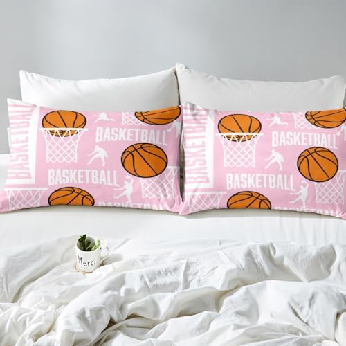 Feelyou Basketball Duvet Cover Set Twin 2Pcs with Pillow Case