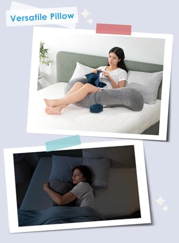 QUEEN ROSE S-shaped Body Pillow with Velvet Case Grey
