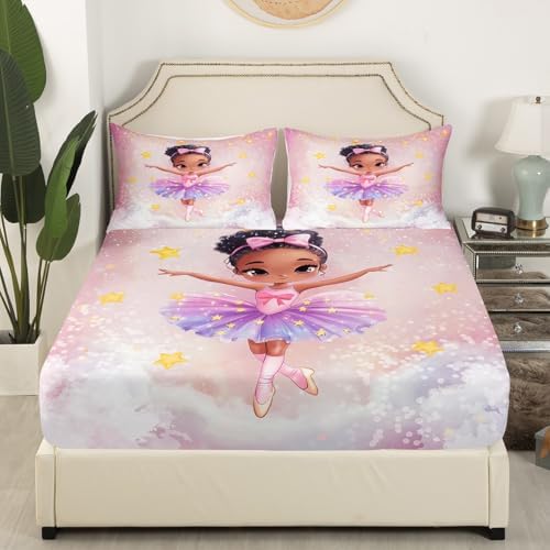 Castle Fairy Cute Girl Fitted Sheet Set with Pillowcases