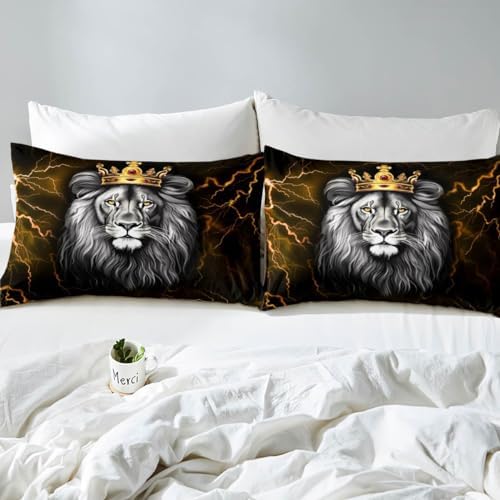 Homewish Wild Lion Fitted Sheet Twin Set
