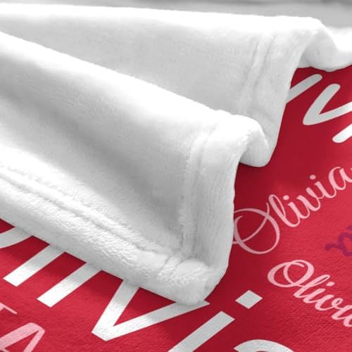 Custom Name Blanket with Personalized Design for Kids and Adults Red