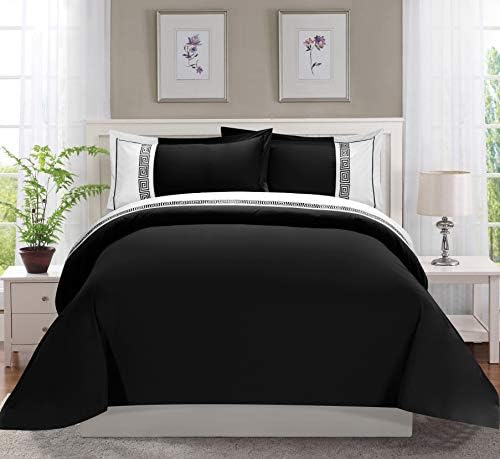 Elegant Comfort Hotel Style Duvet Cover Set Twin XL Black