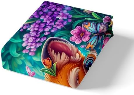 Cute Fox Fitted Sheet Twin Set with Pillowcase