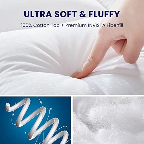SLEEP ZONE Queen Cotton Mattress Pad with Deep Pocket
