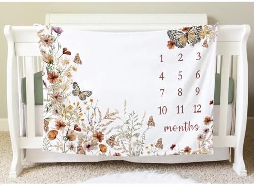 Yuzioey Wilfflower Girl Milestone Blanket 50x40 1