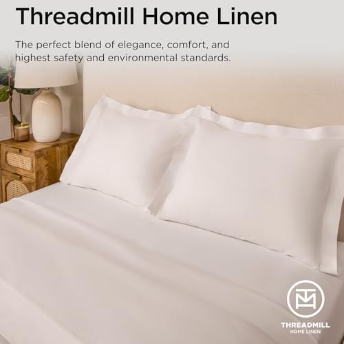 Threadmill White Duvet Cover King Size Set with Pillow Shams