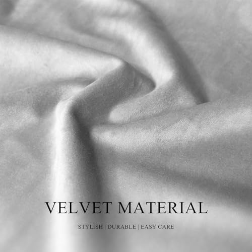 Jyumini Velvet Throw Pillow Covers 12x20 Inch Grey