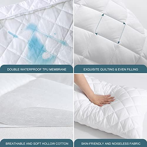 UNILIBRA 2 Pack Waterproof Pillow Protector Queen Size 21x30