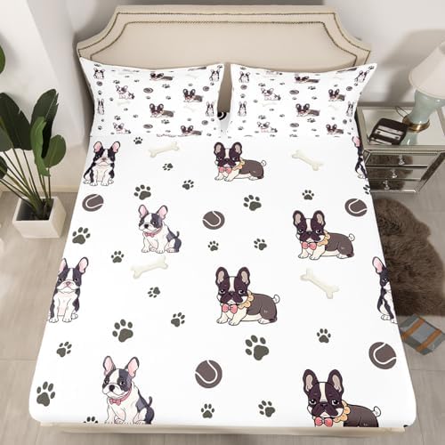 Castle Fairy Frenchie Dog Kids Sheet Twin Set with Pillowcase