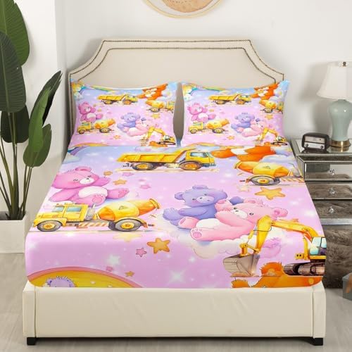 Castle Fairy Cartoon Car Kids Fitted Sheet Set