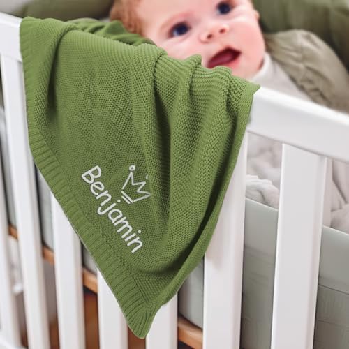 Personalized Baby Blanket with Embroidered Name for Newborn