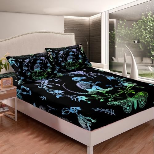 Castle Fairy Dinosaur Bed Sheet Set Twin Size with 1 Pillowcase