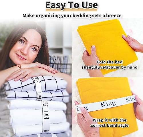WAJACFUN Bed Sheet Bands 4 Pack Twin Size Elastic Organizer