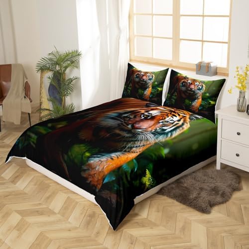 Feelyou 3D Print Jungle Tiger Duvet Cover Set