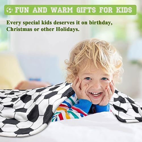 Mastiee Soccer Throw Blanket 50x60 Inch Kids Gift